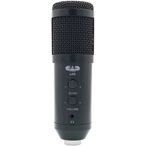 CAD AUDIO U49 USB Side Address Studio Mic W/ headphone Monitor & Echo - CAD U49 USB Studio Microphone with Headphone Jack & Gain Control