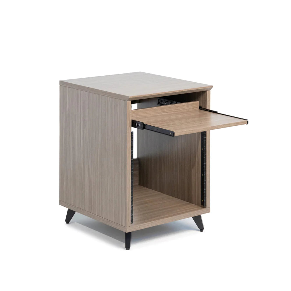 GATOR GFW-ELITEDESKRK-GRY Elite Furniture Series 10U Studio Rack Table in Driftwood Grey Finish