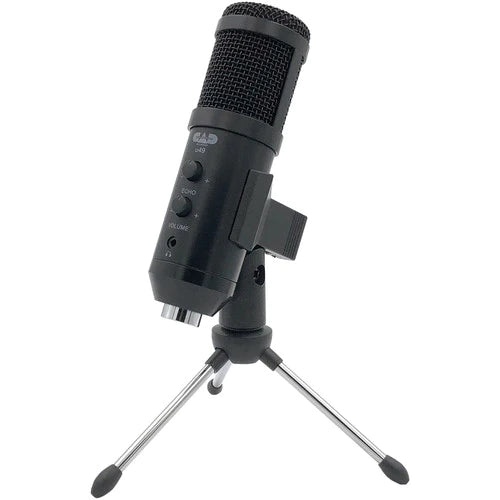 CAD AUDIO U49 USB Side Address Studio Mic W/ headphone Monitor & Echo - CAD U49 USB Studio Microphone with Headphone Jack & Gain Control