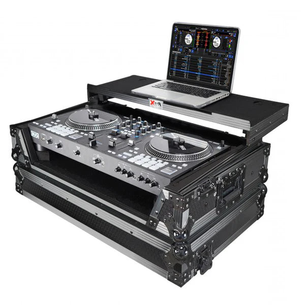 PRO-X- XS-REV71K2U WLT LED - Flight Case for Pioneer DDJ-REV7 & DDJ-1000/SRT with 2U Rackspace/Laptop Shelf/Wheels