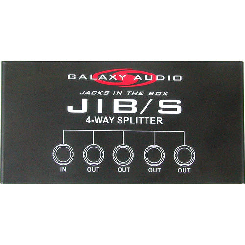 Galaxy Audio JIB/S 4 WAY 1/4" SPLITTER: four-way 1/4" splitter, split a single headphone feed, balanced TRS inputs and outputs