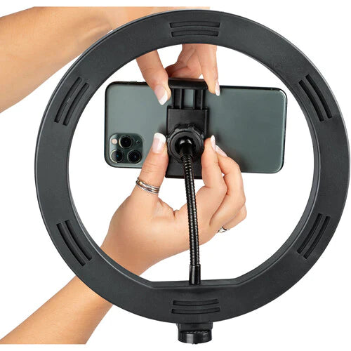 GATOR CASES GFW-ID-CTRINGLIGHT 10”/254mm LED Ring Light Attachment with Smartphone Holder for Frameworks ID Series Creator Tree System