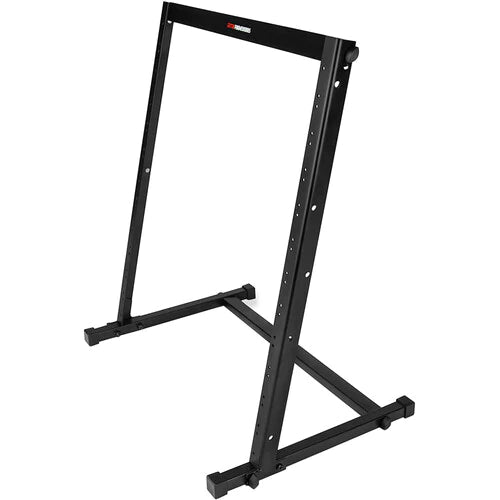 GATOR CASES GFW-DESKTOPRK-12U Angeled 12U Metal Desktop Rack Stand - Gator GFW-DESKTOPRK-12U Frameworks 12 RU Metal Desktop Rack