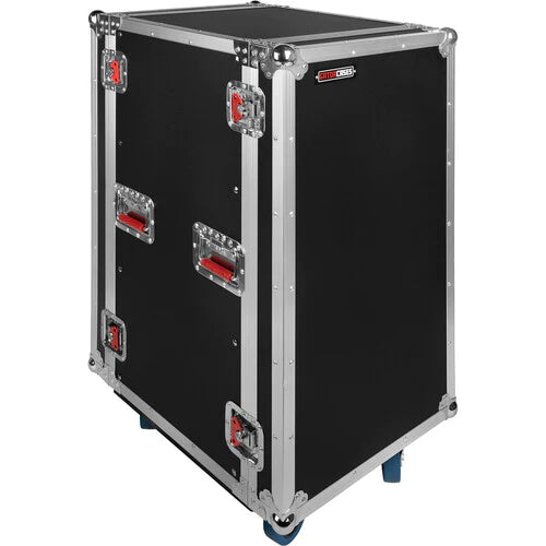 GATOR CASES G-Tour 20U Cast 20 Space 19" Flight Rack w/ heavy duty casters - Gator G-TOUR 20U CAST Wooden ATA Flight Rack Case 17" Depth, 20 RU, With Casters