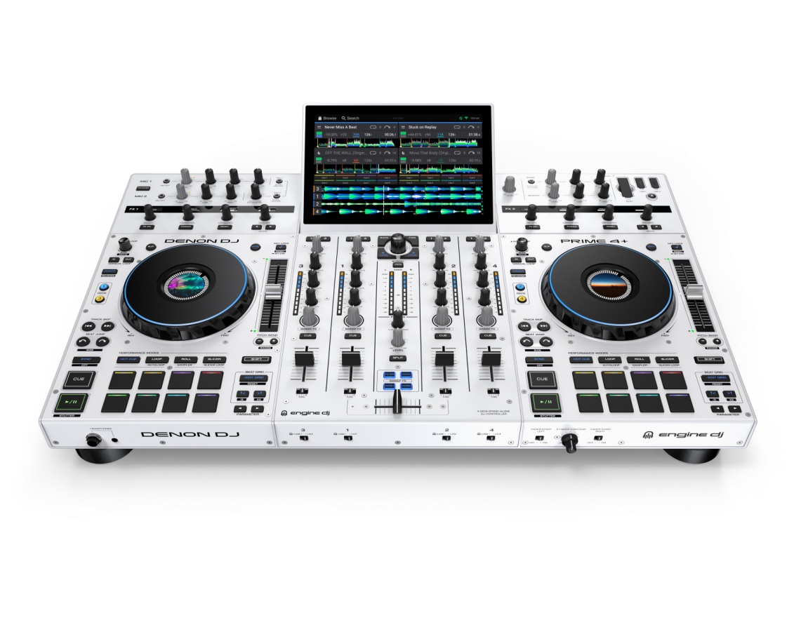 DENON DJ PRIME 4+WHITE - 4 Deck standalone DJ controller.