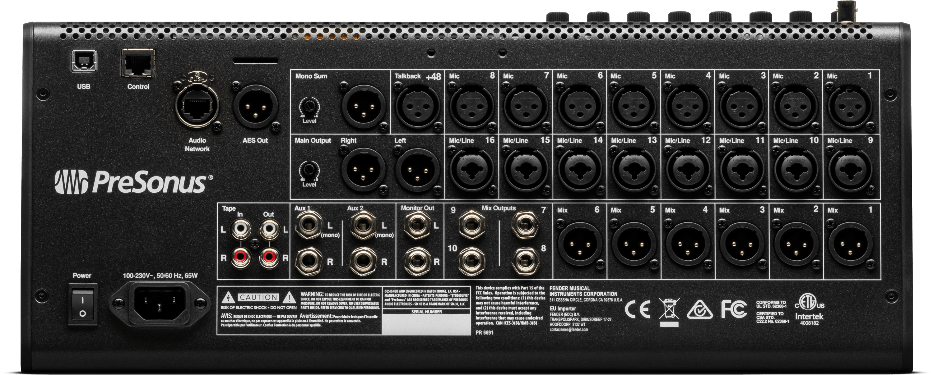 PRESONUS STUDIOLIVE III SE 16 - 40-channel, 26-bus digital mixer with 17 motorized faders, a 64x64 USB Audio Interface, and Milan-certified AVB Audio Networking.
