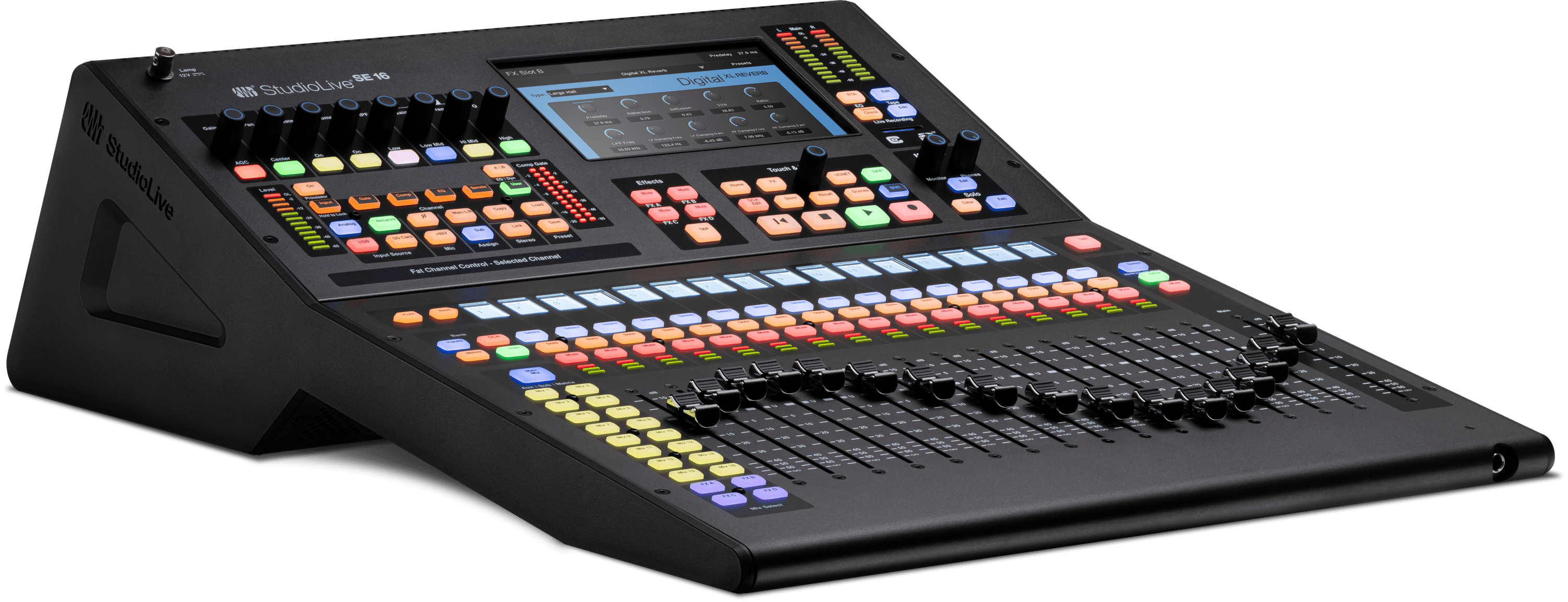 PRESONUS STUDIOLIVE III SE 16 - 40-channel, 26-bus digital mixer with 17 motorized faders, a 64x64 USB Audio Interface, and Milan-certified AVB Audio Networking.