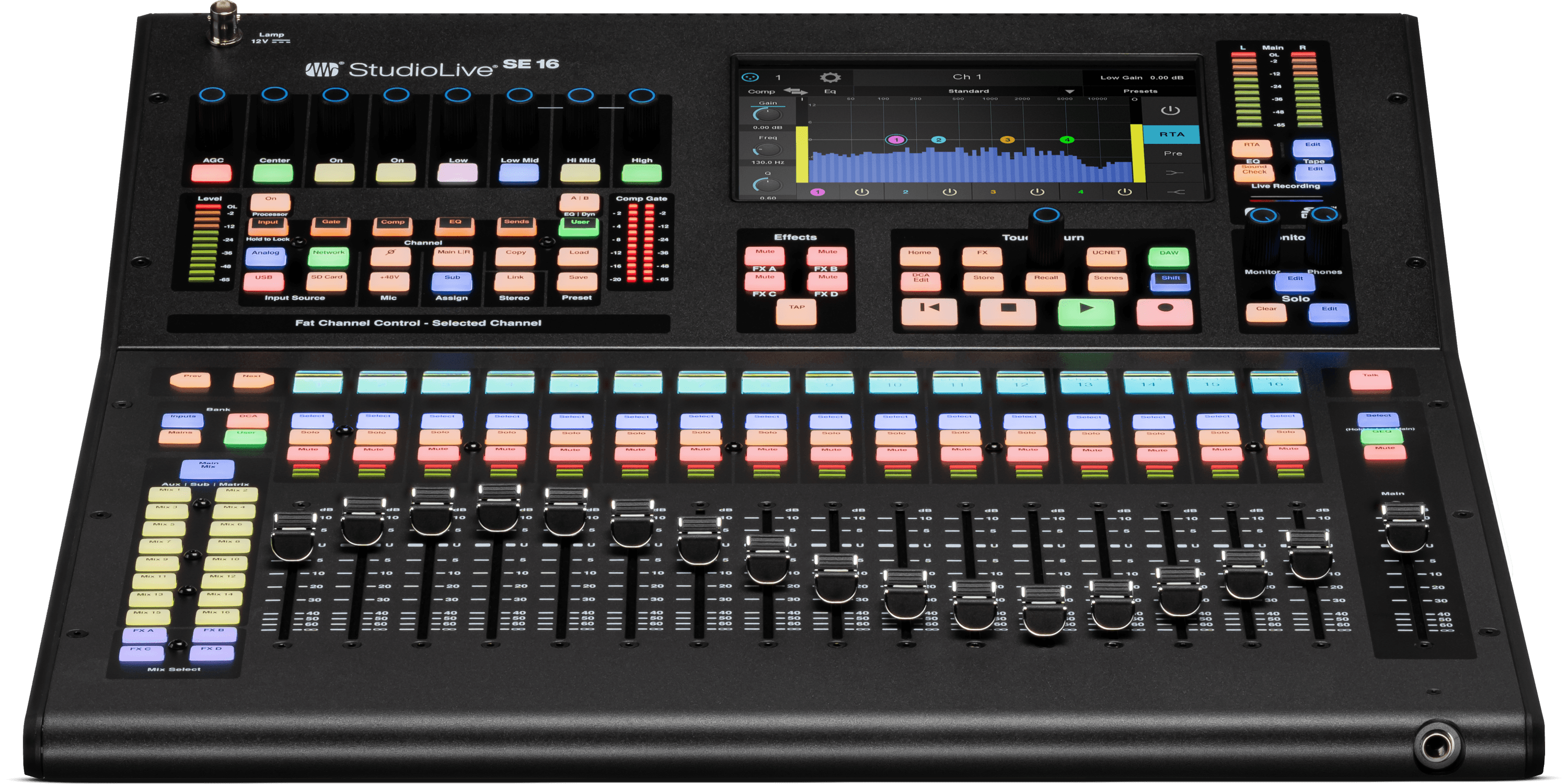 PRESONUS STUDIOLIVE III SE 16 - 40-channel, 26-bus digital mixer with 17 motorized faders, a 64x64 USB Audio Interface, and Milan-certified AVB Audio Networking.