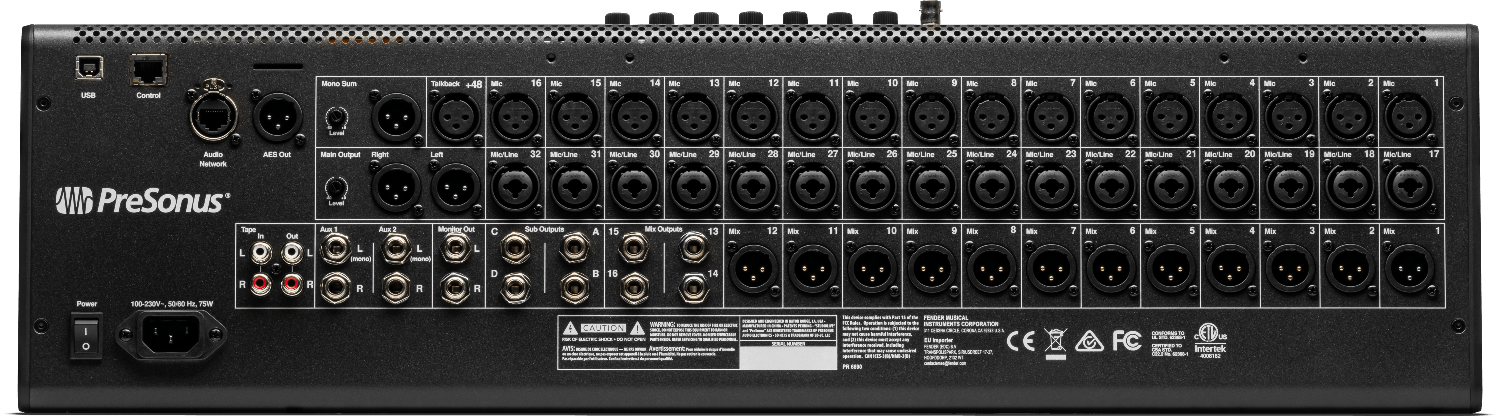PRESONUS STUDIOLIVE III SE 24 - 40-channel, 26-bus digital mixer with 25 motorized faders, a 64x64 USB Audio Interface, and Milan-certified AVB Audio Networking.