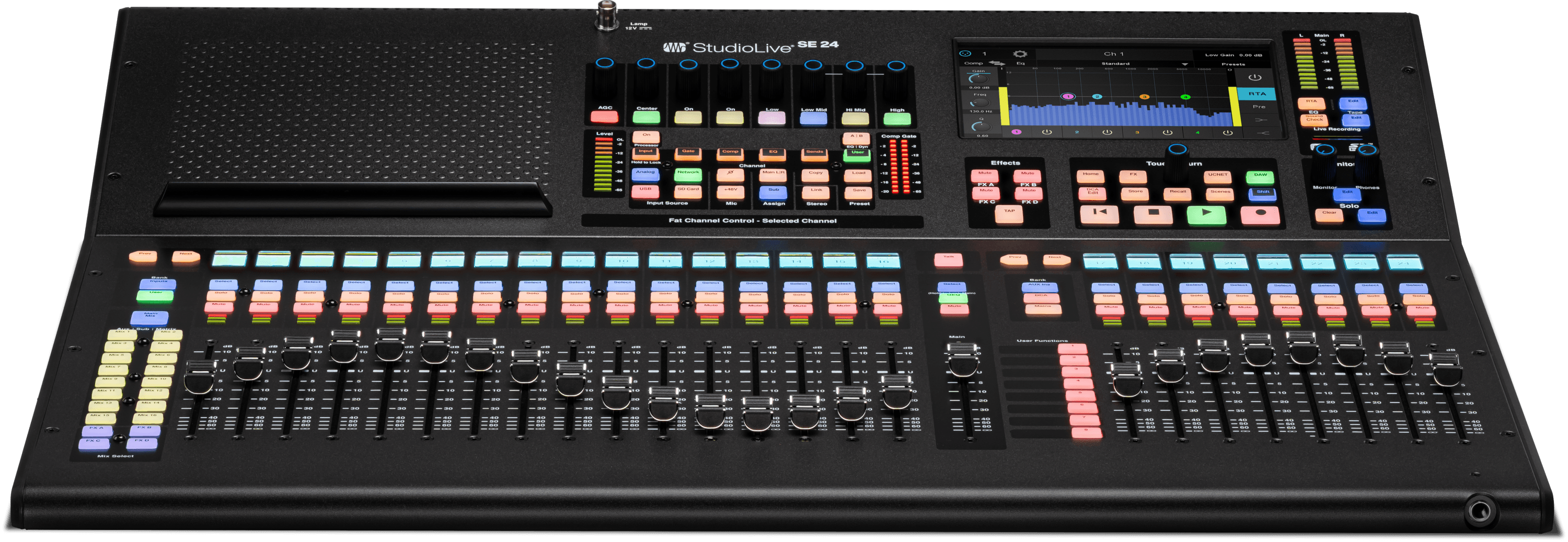 PRESONUS STUDIOLIVE III SE 24 - 40-channel, 26-bus digital mixer with 25 motorized faders, a 64x64 USB Audio Interface, and Milan-certified AVB Audio Networking.