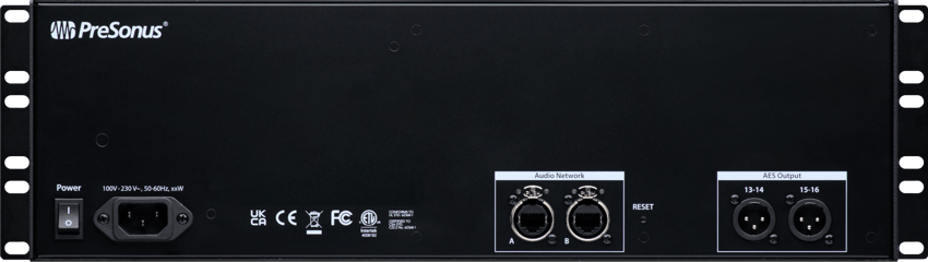 PRESONUS NSB 32.16 - 32x16 network stage box with 32 locking digitally-controlled XMAX mic/line inputs and 16 XLR outputs.