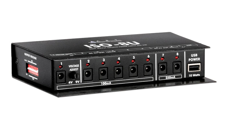 ART ProAudio ISO-8U ART 8 OUTPUT PEDAL PSU W/USB - ART ISO-8U 8-Output Isolated DC and USB Power Supply for Pedals