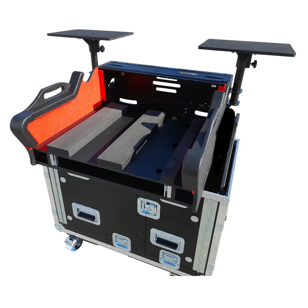 PRO-X- XZF-YDM7EX1U LMA - ProX XZF-YDM7EX1U LMA Yamaha DM7-EX Flip-Ready Hydraulic Console Retracting Lifting 1U Rack Space Flight Case