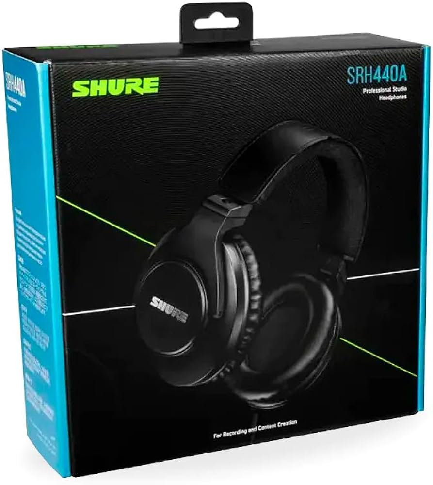 Shure SRH440A - Professional Studio Headphones with Detachable Cable.