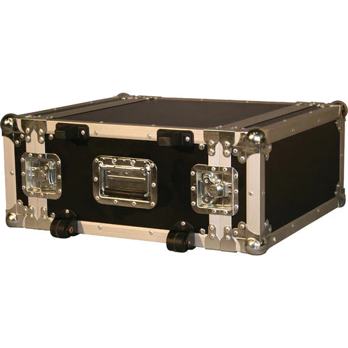 GATOR CASES G-Tour 4UW 4 Space 19" Flight Rack w/ wheels & retractable handle - Gator G-TOUR 4UW ATA Wood Flight Rack Case w/ Wheels - 4U, 19" Deep