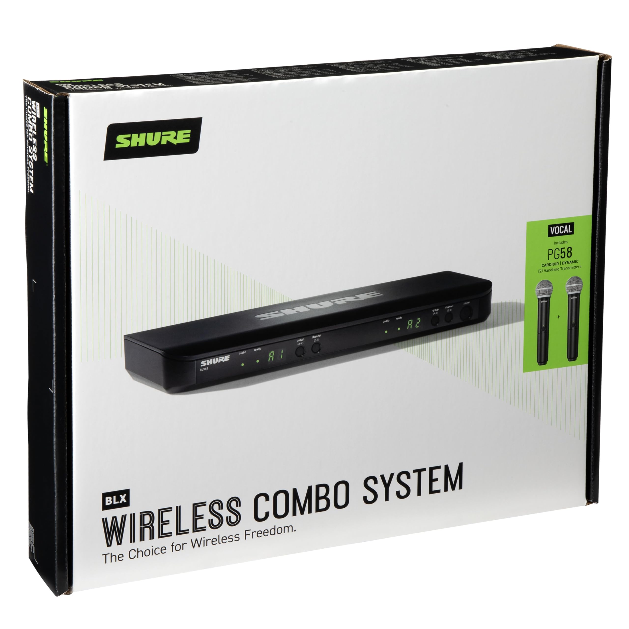 Shure BLX288/PG58-H10 Wireless Combo System Dual Diversity System with Two BLX2/PG58 Microphones