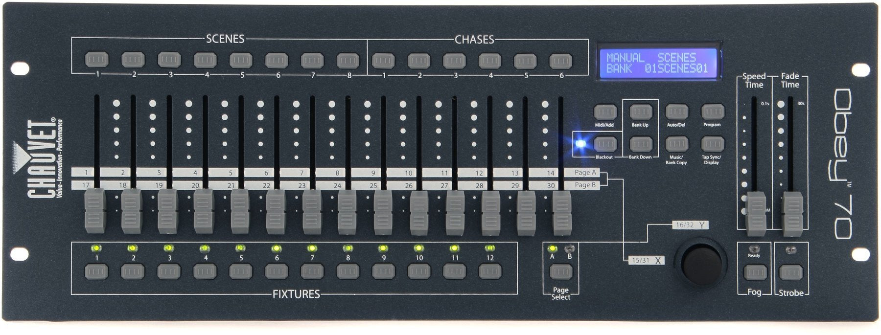 CHAUVET OBEY 70 DMX  controler - 12 fixtures - 32 channels each