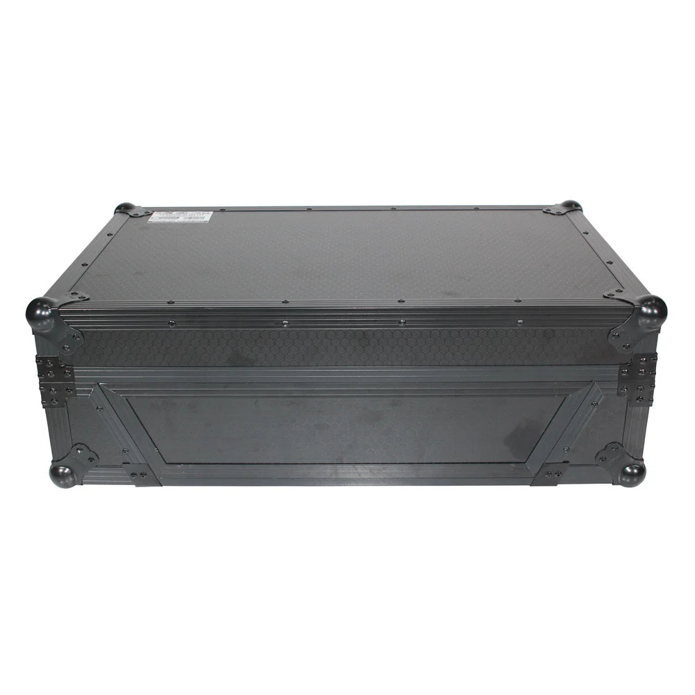 PRO-X- XS-REV71K2U WLTBL LED - Flight Case for Pioneer DDJ-REV7 & DDJ-1000/SRT with 2U Rackspace/Laptop Shelf/Wheels - Black Finish
