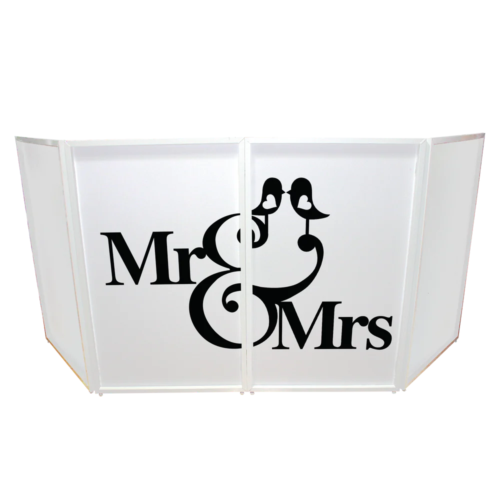 PROX-XF-SMRMRS20X2 - ProX XF-SMRMRS20X2 Mr and Mrs Facade Enhancement Scrims (Black Script on White)
