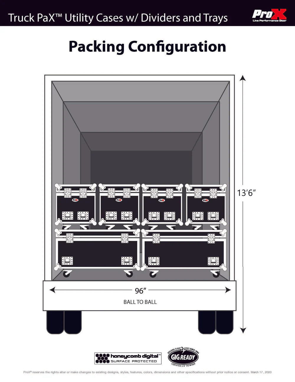 PRO-X- XS-UTL243030W MK2 - ProX XS-UTL243030W-MK2 TruckPaX Heavy-Duty Truck Pack Utility Flight Case W-Divider and Tray Kit