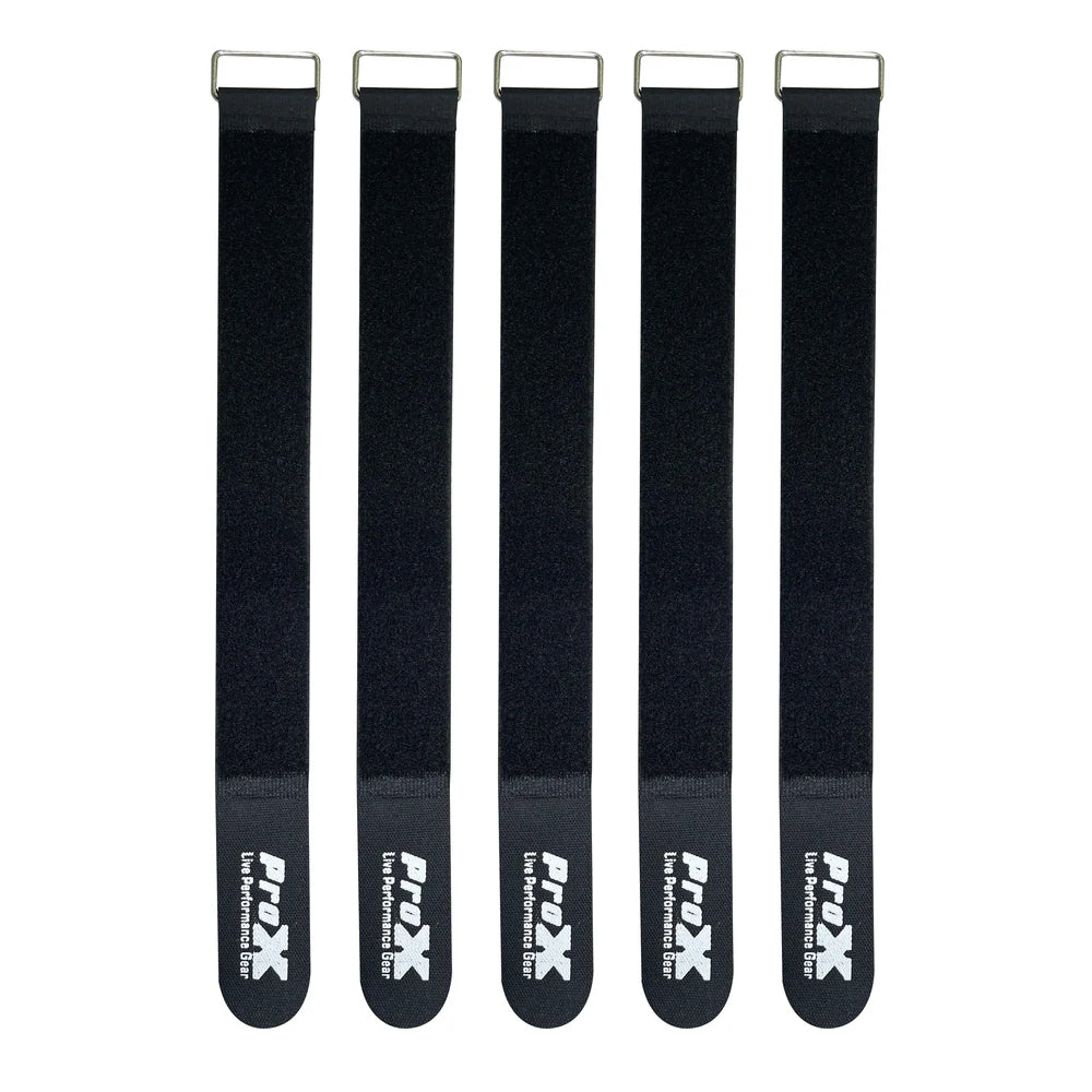 PRO-X- XC-T20X5 - ProX XC-T20X5 Pack of 5 Reusable 20" x 2" Cable Tie Strap with Velcro Hook and Adjustable Loop Fastener