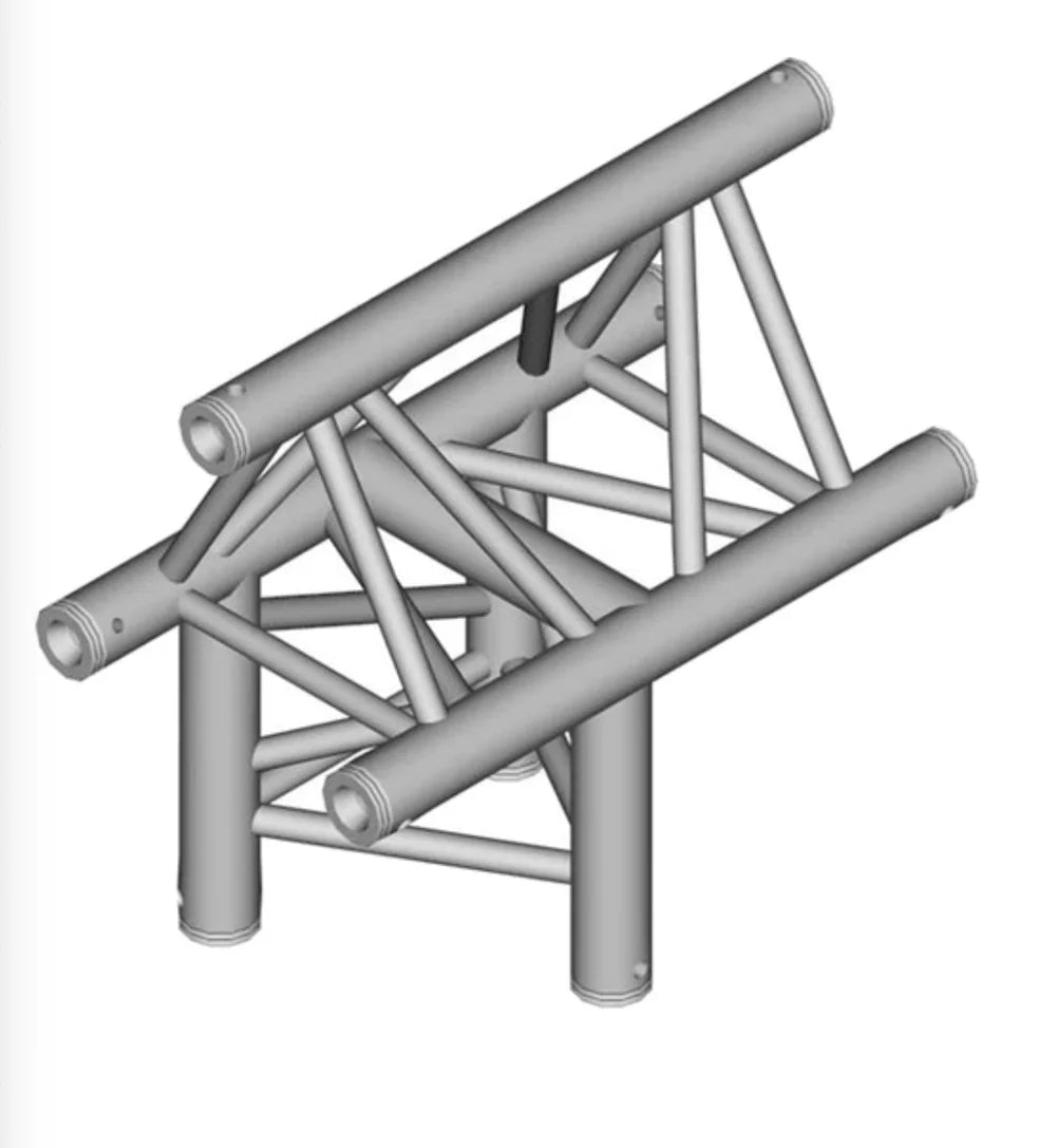 Global Truss F33-TR-4096H/O GTR Triangle Truss - 3-Way Triangular Horizontal T-Junction Apex Out for F33 Triangle Truss