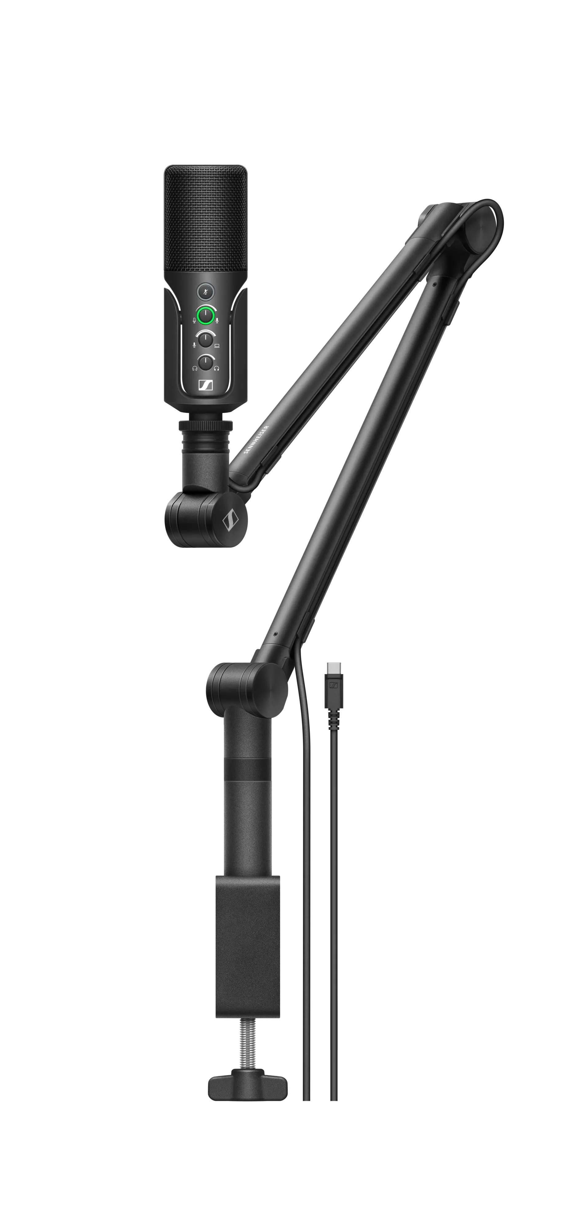 SENNHEISER PROFILE STREAMING SET - USB-C microphone with cardioid condenser capsule, integrated features, and boom