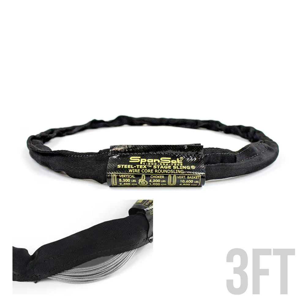 ProX XT-SLINGR09 9ft SpanSet Slings Truss Rigging SteelTex™ Round Stage With Aircraft Steel Cable Inside