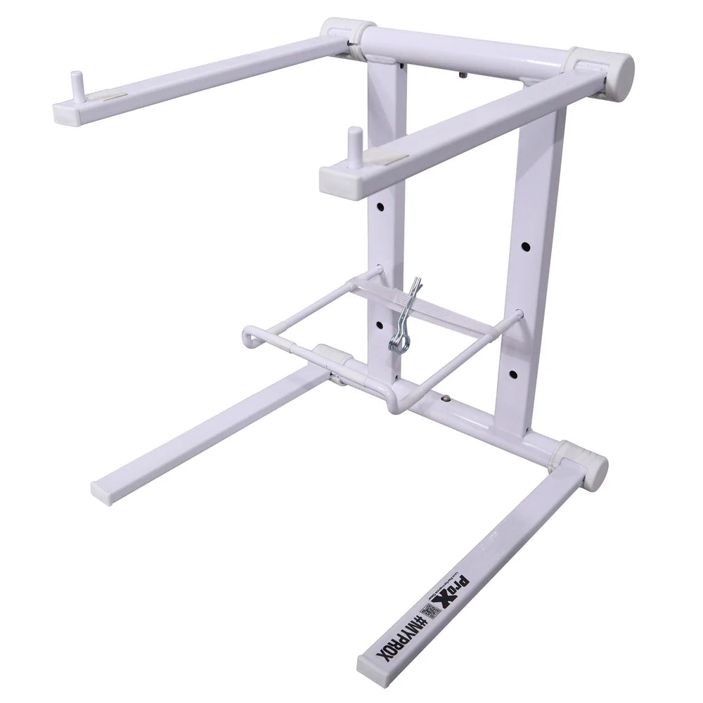PRO-X- T-LPS600WH - DJ Foldable Laptop Stand with Carrying Bag (White)