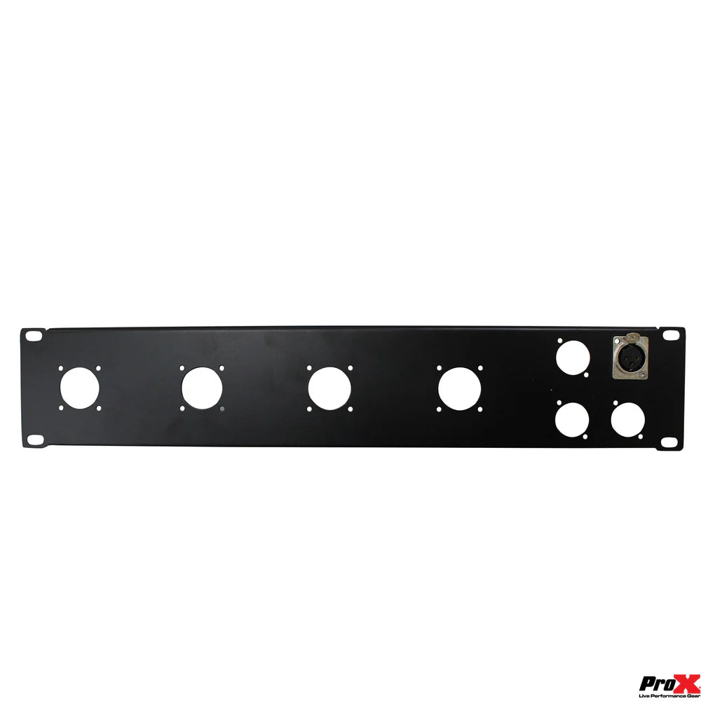 PRO-X- T-P2-4X4 - ProX T-P2-4X4 2 Unit Unloaded Rack Panel for 4 XLR-D and 4 NL4 Speakon or NAC3 Powercon