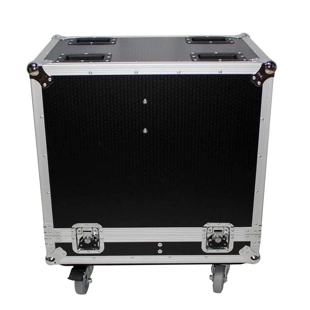 PRO-X- X-RCF NX12-SMAX2W - ProX X-RCF-NX12SMA Stage Monitor Flight Case For 2 RCF NX 12-SMA W/4" Wheels