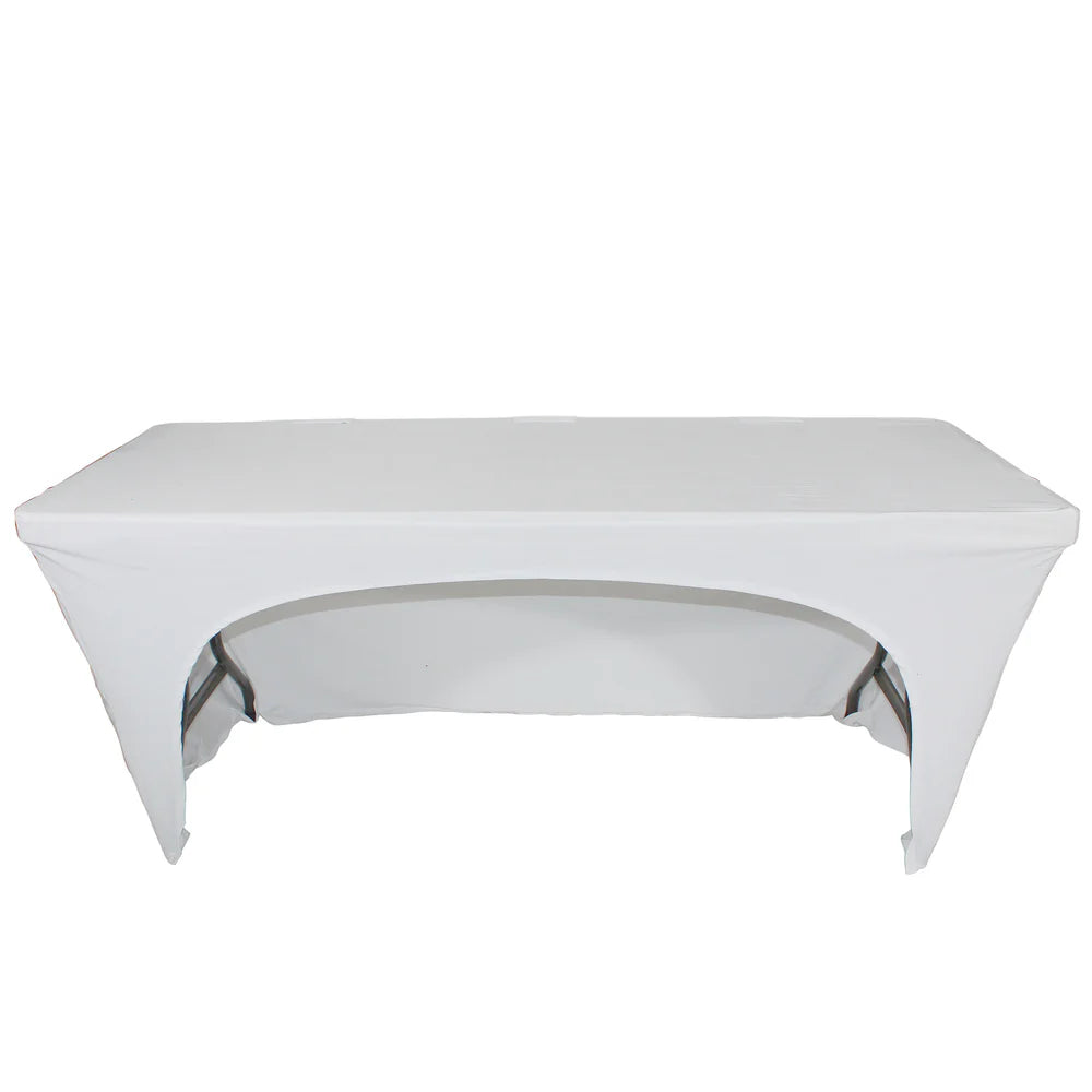 PROX-X-ST6W - ProX X-ST6W 6 Ft. Open Back Spandex Table Cover/Scrim (White)