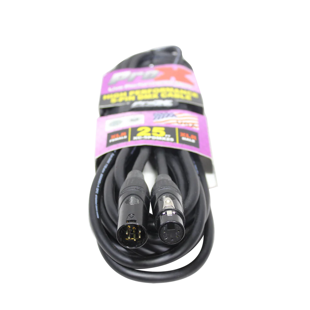PRO-X- XC-5PDMX25 - ProX XC-5PDMX25 25 Ft. DMX XLR5-M to XLR5-F High Performance Cable