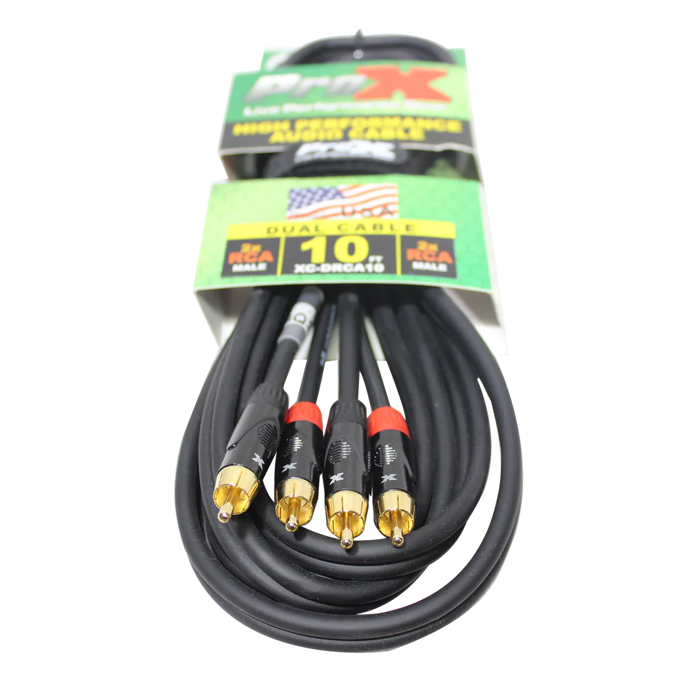 PRO-X- XC-DRCA10 - ProX XC-DRCA10 10 Ft. Dual RCA-M to Dual RCA-M High Performance Audio Cable