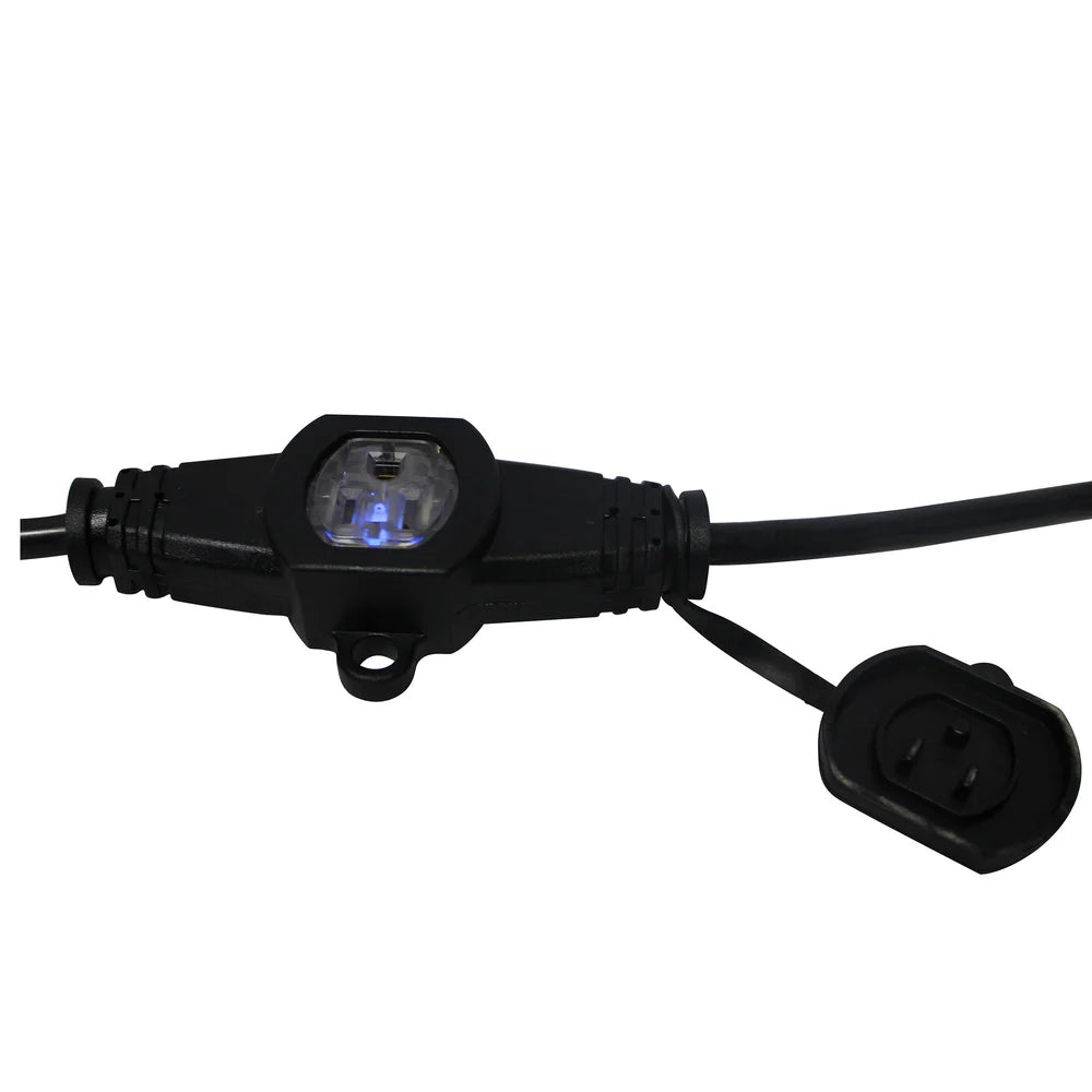 PRO-X- XC-MEP12-529 MK2 - ProX XC-MEP12-529 12/3AWG 120VAC Male to 9 Female Socket Outlets Black Power-Extension Cord W-Covers - 52ft