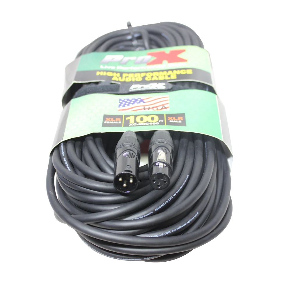 PRO-X- XC-MIC100 - ProX XC-MIC100 100 Ft. Balanced XLR-F to XLR-M High Performance Microphone Cable