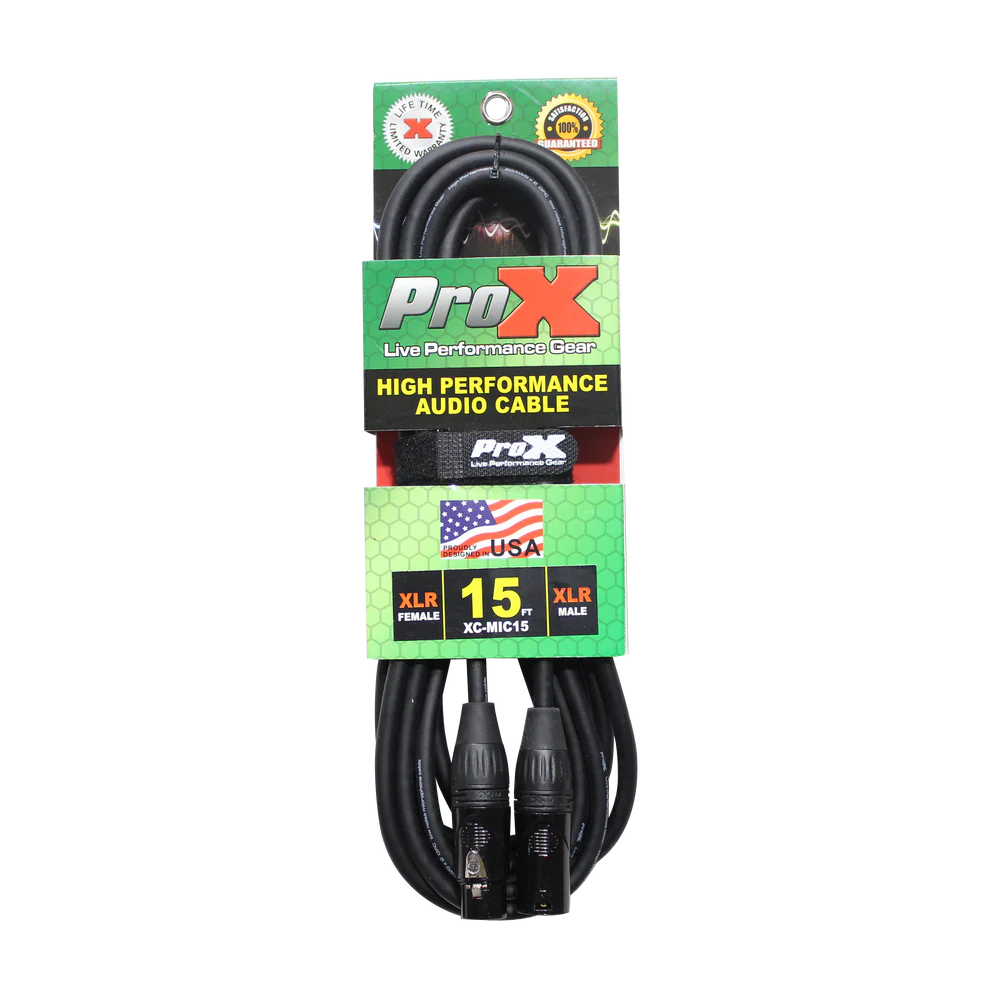 PRO-X- XC-MIC15 - ProX XC-MIC15 15 Ft. Balanced XLR3-F to XLR3-M High Performance Microphone Cable