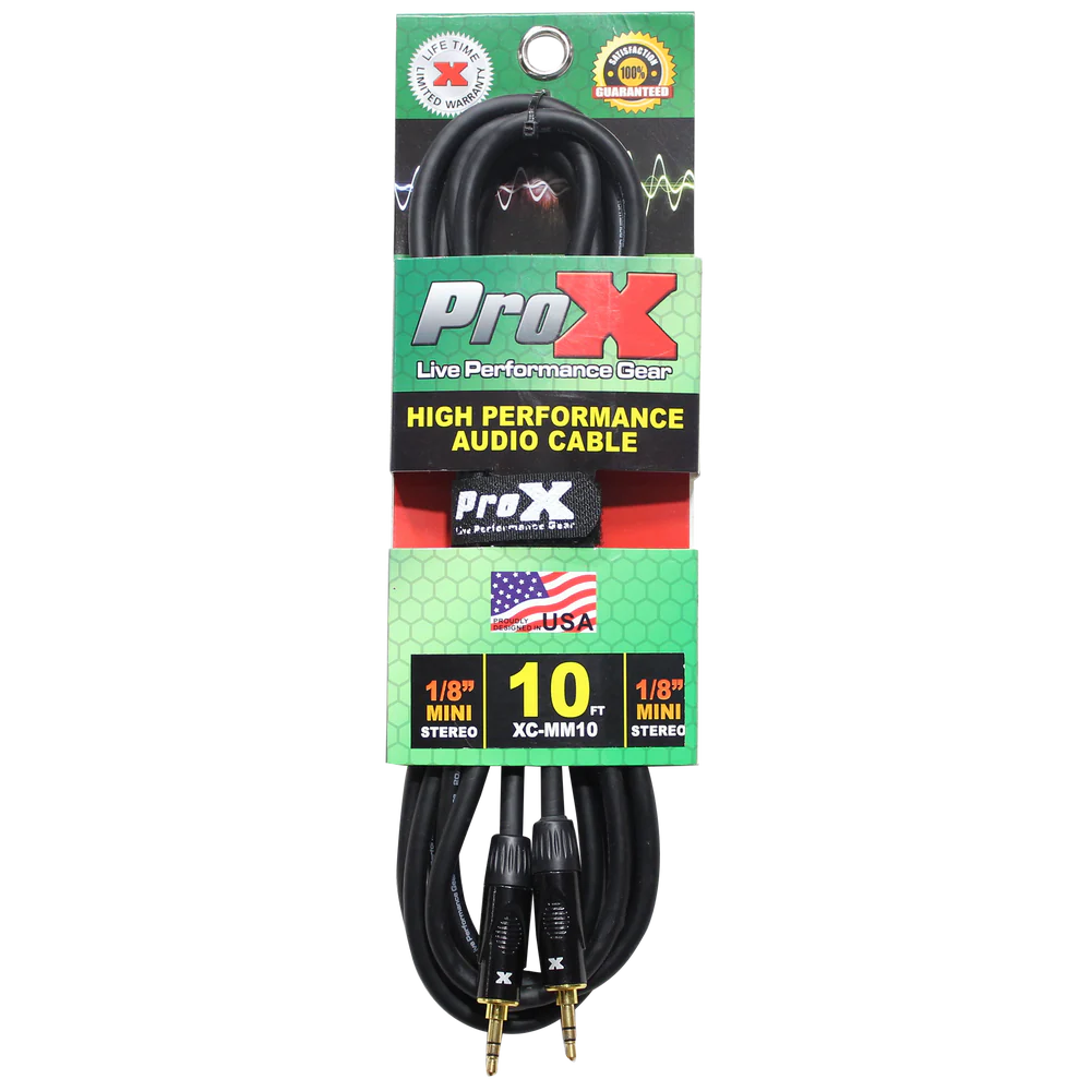 PRO-X- XC-MM10 - ProX XC-MM10 Balanced TRS-M Mini 1/8" to TRS-M Mini 1/8" High Performance Audio Cable - 10 Ft.