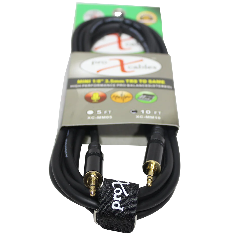 PRO-X- XC-MM10 - ProX XC-MM10 Balanced TRS-M Mini 1/8" to TRS-M Mini 1/8" High Performance Audio Cable - 10 Ft.