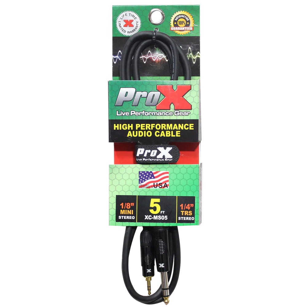 PRO-X- XC-MS05 - ProX XC-MS05 Balanced TRS-M Mini 1/8" to TRS-M High Performance Audio Cable - 5'