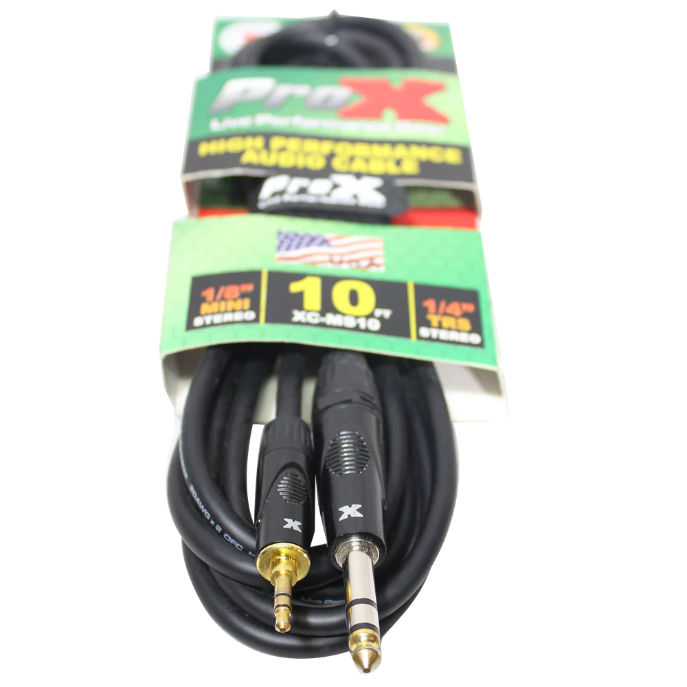 PRO-X- XC-MS10 - ProX XC-MS10 Balanced TRS-M Mini 1/8" to TRS-M High Performance Audio Cable - 10'
