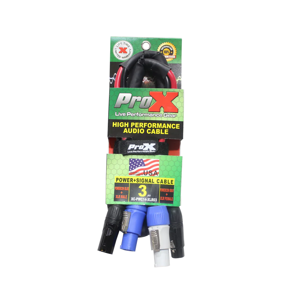 PROX-XC-PWC14-XLR03 - ProX XC-PWC14-XLR03 PowerCon/XLR Link Cable - 3ft
