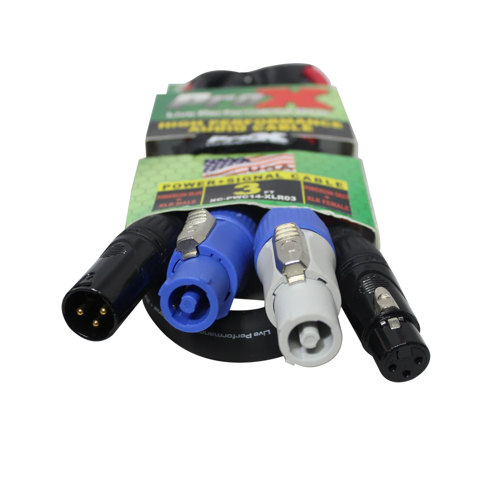 PRO-X- XC-PWC14-XLR03 - ProX XC-PWC14-XLR03 PowerCon/XLR Link Cable - 3ft