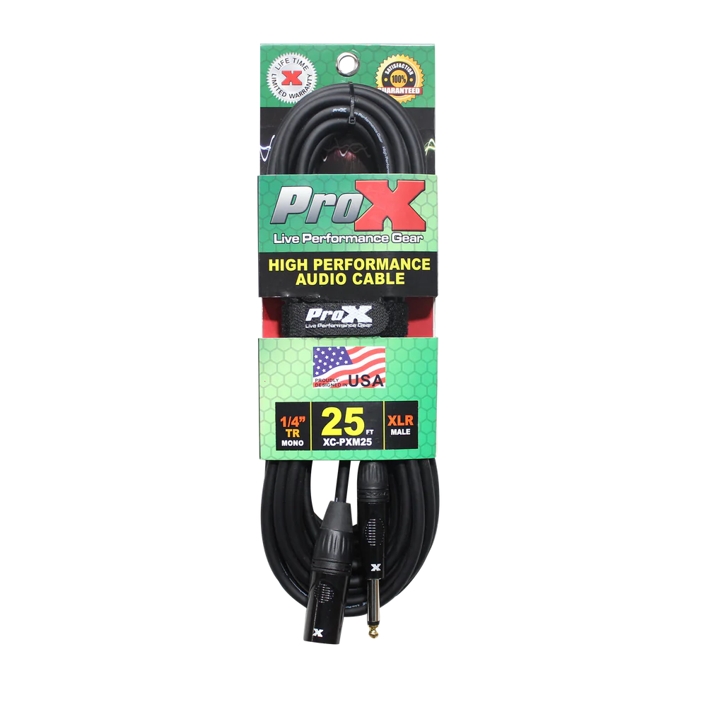 PROX-XC-PXM25 - ProX XC-PXM25 25 Ft. Unbalanced 1/4" TS to XLR3-M High Performance Audio Cable