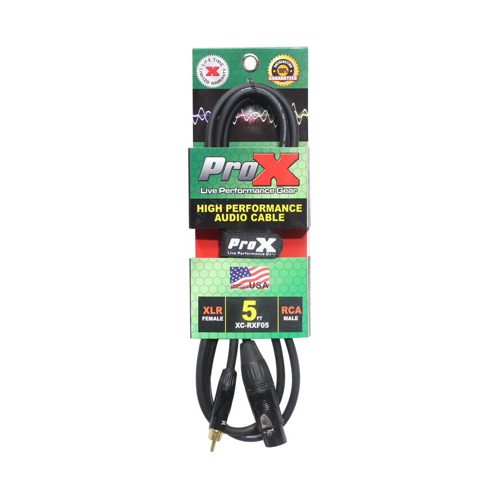 PRO-X- XC-RXF05 - ProX XC-RXF05 5 Ft. Unbalanced RCA to XLR3-F High Performance Audio Cable