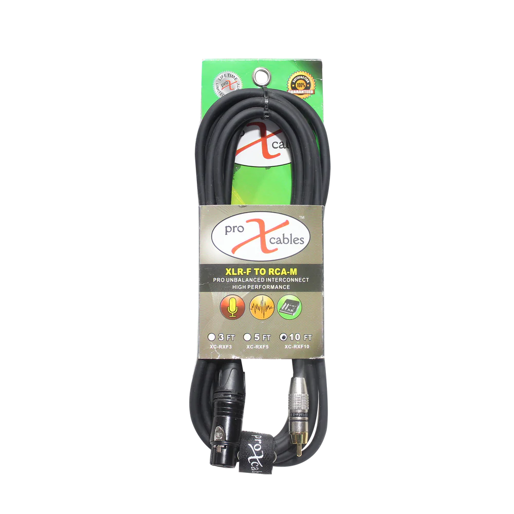 PROX-XC-RXF10 - ProX XC-RXF10 10 Ft. Unbalanced RCA to XLR3-F High Performance Audio Cable