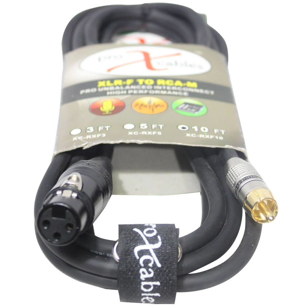 PRO-X- XC-RXF10 - ProX XC-RXF10 10 Ft. Unbalanced RCA to XLR3-F High Performance Audio Cable