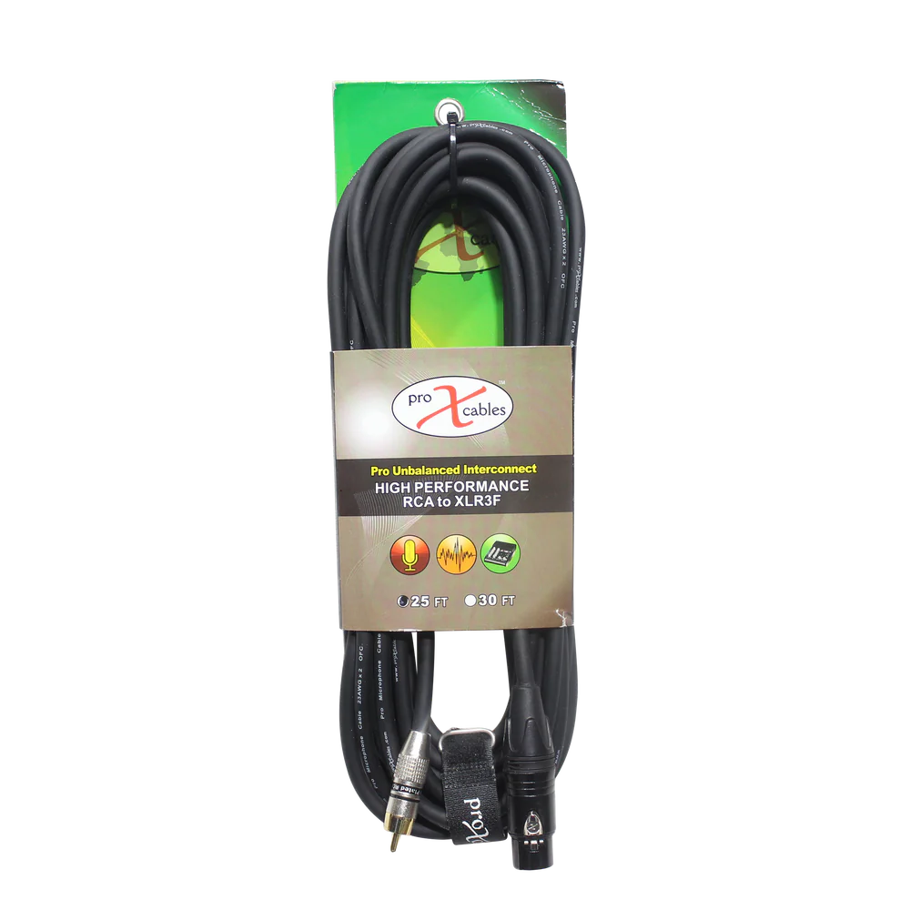 PROX-XC-RXF25 - ProX XC-RXF25 25 Ft. Unbalanced RCA to XLR3-F High Performance Audio Cable