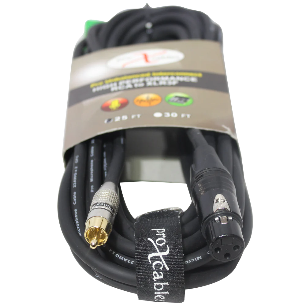 PROX-XC-RXF25 - ProX XC-RXF25 25 Ft. Unbalanced RCA to XLR3-F High Performance Audio Cable