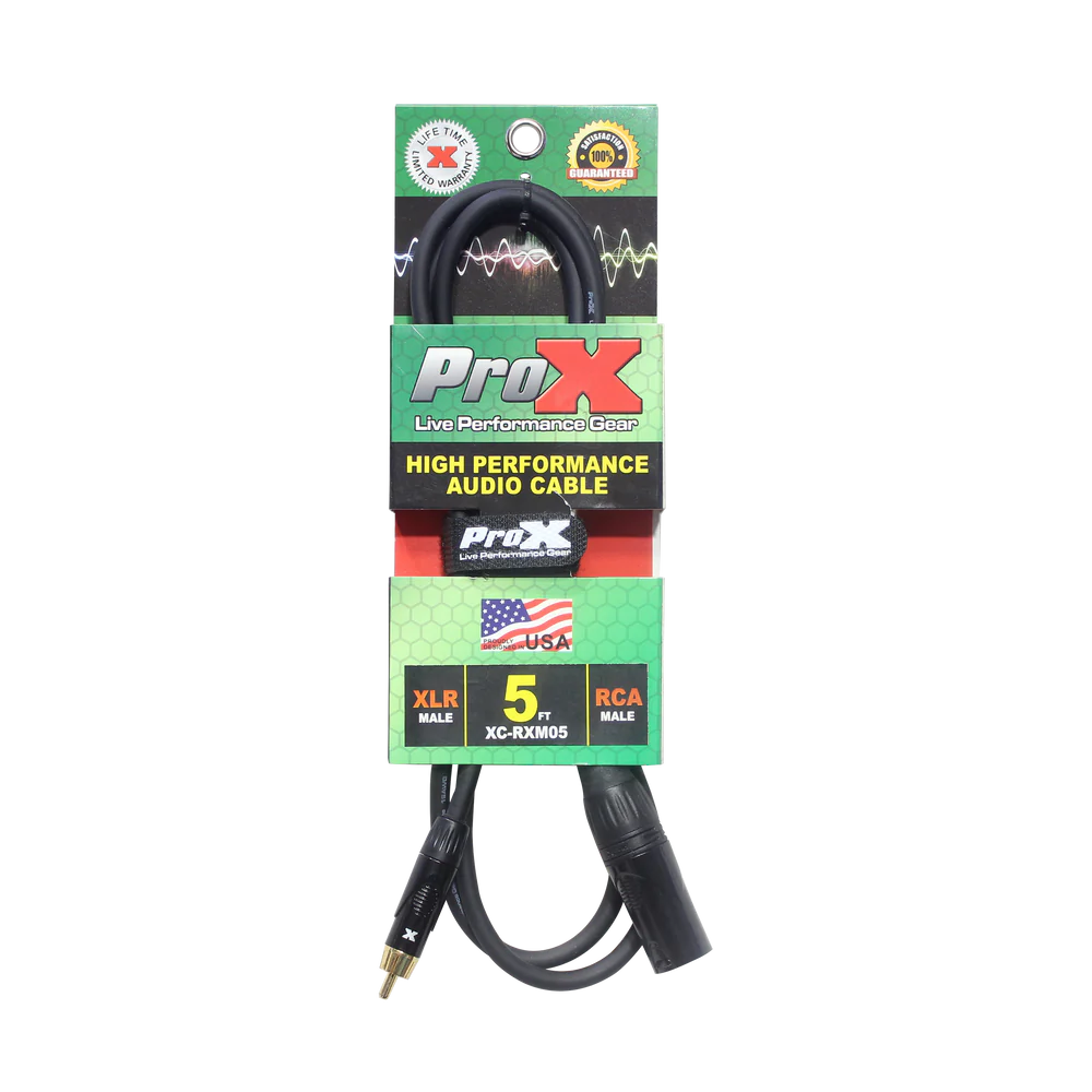 PRO-X- XC-RXM05 - ProX XC-RXM05 5 Ft. Unbalanced RCA to XLR3-M High Performance Audio Cable
